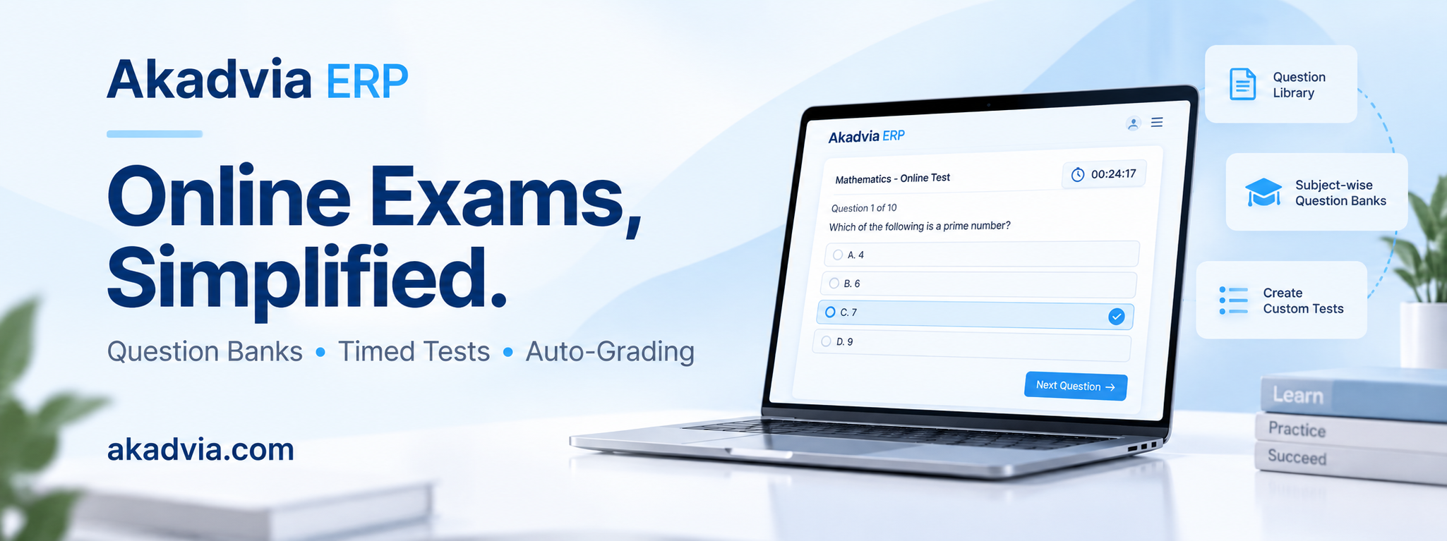 Bring Exam Preparation and Evaluation Together with Akadvia ERP